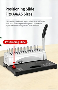 Machine à relier manuelle à spirale, machine à perforer le papier A4 en plastique <span class=keywords><strong>pour</strong></span> la <span class=keywords><strong>reliure</strong></span> de livres - Product Image 6
