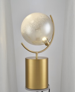 Lampe de table moderne en métal doré, globe, LED, lumière blanc chaud, décoration d'intérieur, lampe de bureau, grande taille, commande par interrupteur - Product Image 3