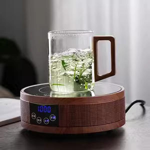 Taza de té de vidrio con asa de madera, resistente al calor, para uso en el hogar u oficina, color sólido, taza individual - Product Image 3