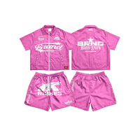 Ensemble de survêtement coupe-vent personnalisé : shorts et t-shirts en nylon, polos zippés et shorts, ensemble 2 pièces coupe-vent