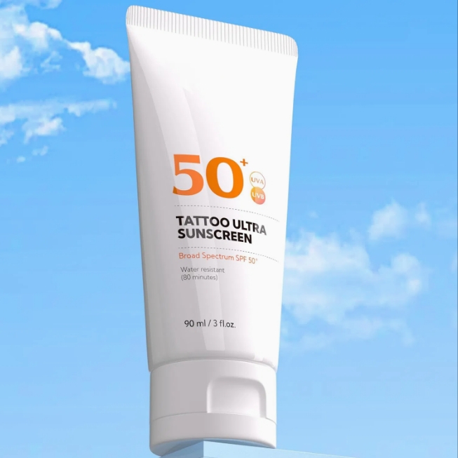 Косметика для ухода за кожей SPF50 + нежирный солнцезащитный крем для предотвращения выцветания татуировки