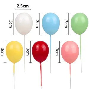 6pcs/Set Colored Foam Balloons for Baking Decorations Children's Birthday Party Cake Toppers Creative Flags for Insertion