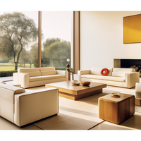 Nouveauté Meubles de salon italiens de luxe Table basse carrée en pierre de travertin