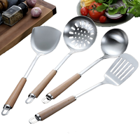 Spatule en acier inoxydable 304 pour ensemble d'ustensiles de cuisine domestiques - Écumoire, poêle à frire, cuillère à soupe - Fournitures de cuisine, acier inoxydable