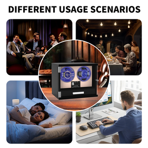 Новый премиальный автоматический заводчик для часов на 2 слота с текстурой дерева, управление через приложение, антимагнитный, ультразащитный, для мужчин - Product Image 5