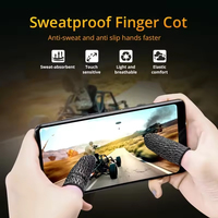 Manchons de doigt et de pouce en fibre d'argent à 24 aiguilles pour joueurs, stabilisateur et support de compression pour jeux mobiles, accessoires de téléphone noirs