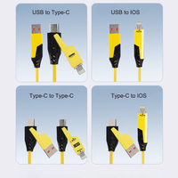 Kabel Data Pengisian Cepat 4 in 1 CE Nylon Braided Alloy PD27W 65W USB untuk Tipe-C