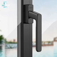 Fenêtre à battant moderne en aluminium avec double vitrage trempé pour maisons européennes de luxe