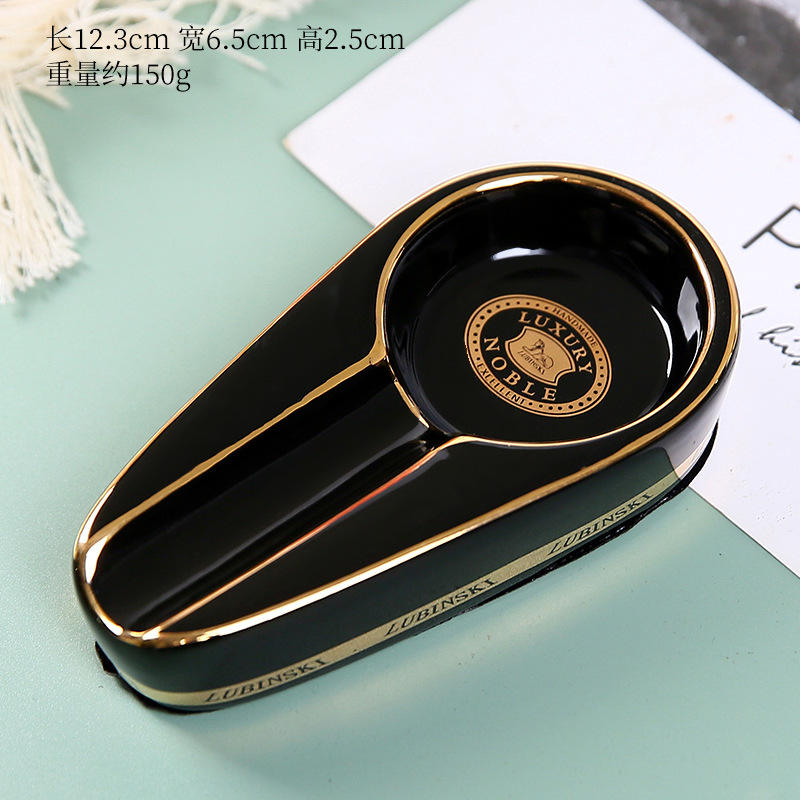 Posacenere In Ceramica 15cm Nero Con Coperchio - Per Sigarette E Sigari, Design Antivento - Foto 5