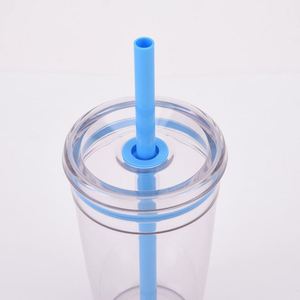 Hot Selling Custom DIY Single Wall Plastic Tritan Clear <b>Cup</b> <b>Reusable</b> PlasticTumbler With Straw Lid and Straw for Smoothie Coffee - Product Image 6