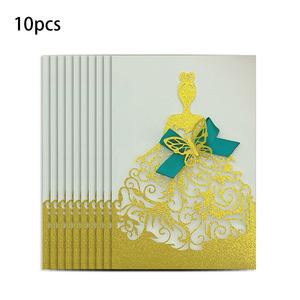 Invitaciones de Boda Empresariales, Invitaciones de Boda con Grabado Dorado Cortadas con Láser, Tarjetas de Felicitación para Cumpleaños y Fiestas - Product Image 4