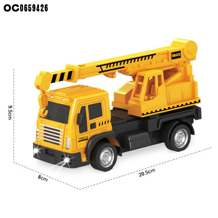 Coolplay Camion Grue Enfant - Jouet Chantier Grue Avec Panneau Routier Pour Garçons Dès 4 Ans Jouet Pelle Grue