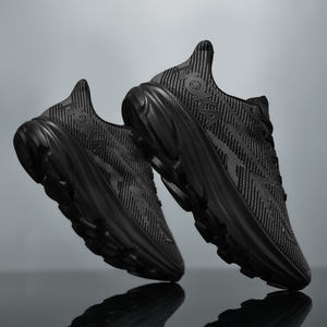 Chaussures de sport toutes saisons de haute qualité pour hommes, chaussures décontractées de créateur, antidérapantes, pour le tennis, la course à pied et le jogging, noires - Product Image 4