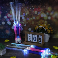 Lampe magique de fête et de vacances pour enfants, accessoires lumineux joyeux anniversaire, licorne clignotante, baguette en Fiber optique Led