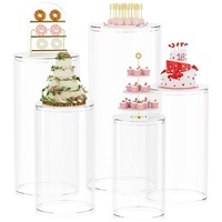 Vente directe usine SINOCS TY7681 – Ensemble de table à gâteaux et desserts moderne en acrylique, support de présentation carré pour décoration de scène de mariage et de fête