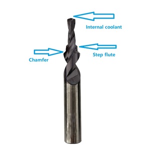 Độ chính xác cao cacbua bước khoan bit cho máy CNC một bước Kích thước lỗ kép khoan chamfering cho thép thép không gỉ - Product Image 1