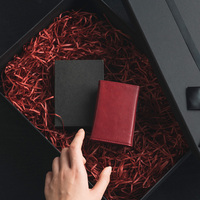 Dompet Pop Up RFID Kulit dengan Penutup Aluminium, Tempat Kartu Kredit, Dompet Kartu Bisnis, Logo Custom, Warna Baru