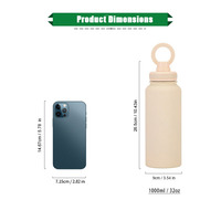 Bouteille d'eau MagSafe de 32 oz avec support pour téléphone, en acier inoxydable, isolée, pour la salle de sport, les sports, avec logo personnalisé, gobelet de voyage