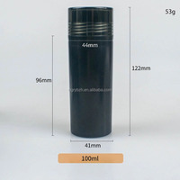 STOCK LIMITÉ MOQ faible Bouteilles en poudre noires écologiques et recyclables (40ml/50ml/100ml) pour l'emballage de produits capillaires, corporels et cosmétiques