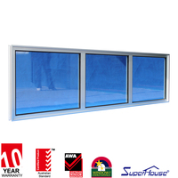 Fenêtre panoramique incurvée en aluminium de grande taille, fixe, insonorisée, résistante aux ouragans, à double vitrage, conforme aux normes NFRC, Superhouse