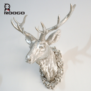 ROOGO <span class=keywords><strong>Zakka</strong></span>-Cabeza de alce de resina, decoración vintage para el hogar, regalos vintage - Product Image 4