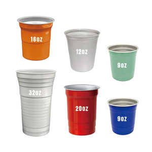 Vaso Desechable de Aluminio Personalizado al por Mayor, Estilo Clásico, Reutilizable para <span class=keywords><strong>Vino</strong></span>, Cerveza, Refrescos y Agua - Product Image 4