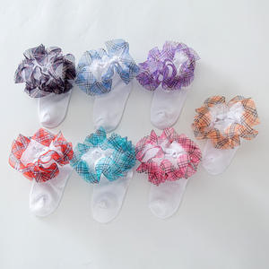 <span class=keywords><strong>Calcetines</strong></span> Transpirables de Malla Fina con Encaje Calado para Niños, Estilo Veraniego, Bonito Diseño de Flores Estilo Princesa para Bebés - Product Image 6