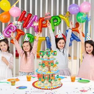 Exhibidor <span class=keywords><strong>de</strong></span> Cupcakes <span class=keywords><strong>de</strong></span> Tres Niveles con Diseño <span class=keywords><strong>de</strong></span> Dibujos Animados y 12 Adornos para Cupcakes, Suministros para Fiestas <span class=keywords><strong>de</strong></span> Cumpleaños Infantiles - Product Image 5