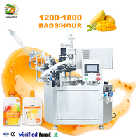 Machine de remplissage et de bouchage semi-automatique rotative pour sachets à bec verseur de confiture, sauce tomate, fromage et liquides
