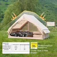 Tente gonflable de camping pour camping-car, en tissu Oxford, double couche, épaissie, imperméable, portable, sans montage, style cabane, deux pièces, pour séjour