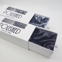 Kit d'emballage de perruque en satin de luxe, boîte magnétique personnalisée avec logo, boîte à tiroir, boîtes pliables personnalisées