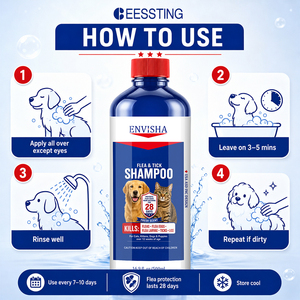 Champú Natural <span class=keywords><strong>para</strong></span> Mascotas, Fórmula Suave <span class=keywords><strong>No</strong></span> Irritante, Elimina el <span class=keywords><strong>Mal</strong></span> Olor, Lava el Pelo, Elimina Pulgas y Garrapatas, <span class=keywords><strong>para</strong></span> Perros y Gatos - Product Image 5