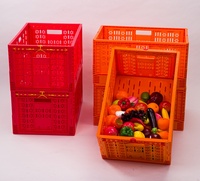 Caisses à fruits en plastique de qualité alimentaire, vente en gros, pliables, empilables, conteneur de stockage en PP, capacité de charge de 25 kg pour l'agriculture