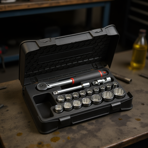 <b>Socket</b> Set 1/2 Inch Drive 13 Piece Metric With Ratchet And <b>Extension</b> Bar For Automotive Repair - Product Image 3