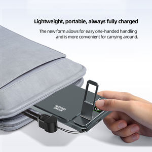 Batterie externe F21 en alliage d'aluminium avec support intégré, écran TFT, charge rapide sans fil magnétique 15W, technologie avancée, 5000 mAh - Product Image 6