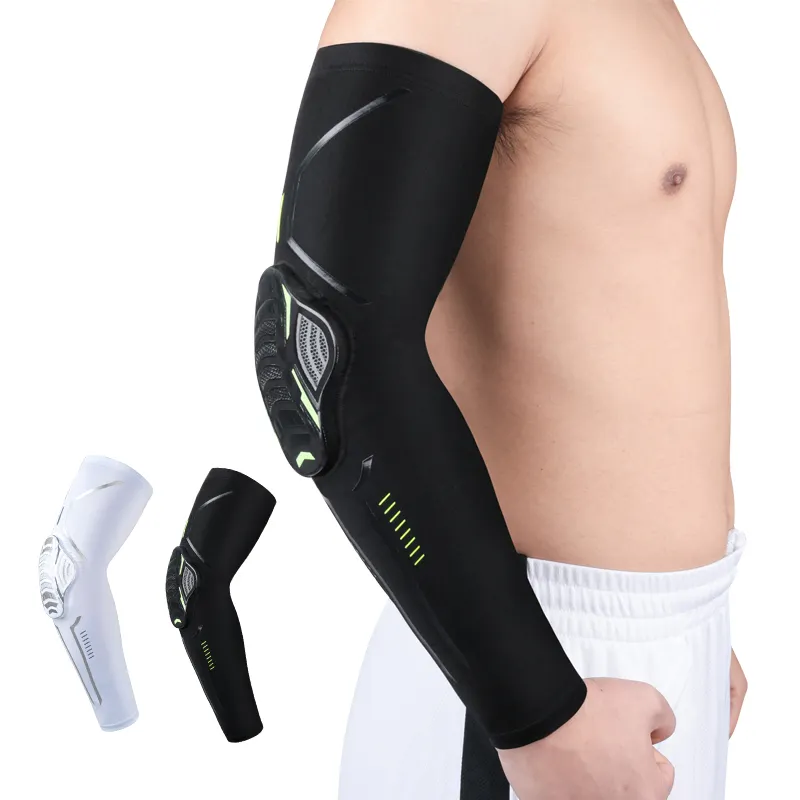 Good quality sport relieve anti slip long full forearm pad cycling arm support knee elbow sleeves