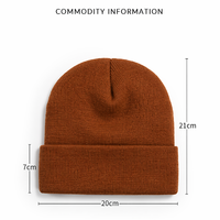 Bonnet d'hiver thermique personnalisé avec logo, tricoté 100% acrylique, couleurs unies, unisexe, élégant, polyvalent, broderie jacquard, dessiné à la main