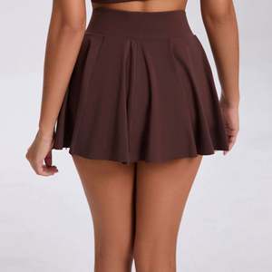 Rok tenis berlipat kustom dengan celana pendek kantong rok atletik rok olahraga pinggang tinggi Solid 2 in 1 rok olahraga Golf - Product Image 6
