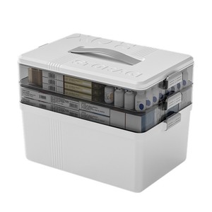 Caja de Almacenamiento de Medicamentos Portátil de Plástico sin BPA JX Premium y Gabinete Multicompartimento para Primeros Auxilios Domésticos Seguros - Product Image 2