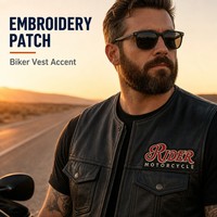 Patch brodé personnalisé grand format pour moto, thermocollant, pour vestes de motard, badges brodés haute densité pour le dos des vestes
