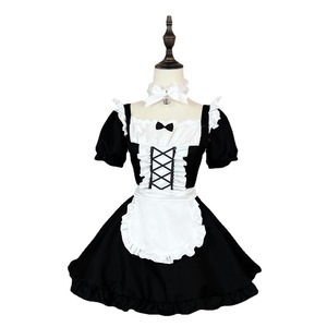 Maid Costume Black Polyester Fiber Cosplay Anime Role Play Outfit For Women - Product Image 5