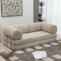 Muebles de Salón Plegables de Diseño Retro, Sofá Cama Convertible de Dos y Tres Plazas, Sofá Relajante Comprimido