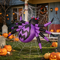 Décorations gonflables d'Halloween de 9 pieds de large, décorations de jardin en forme d'araignée avec LED intégrées pour la cour, le jardin, les fêtes et la pelouse