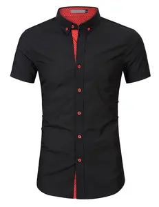 아트 작업 셔츠 Suppliers-남성 셔츠 2021 봄 남성 아마존 뜨거운 여름 패션 비즈니스 사용자 정의 반팔 셔츠