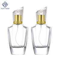Flacon de parfum de luxe en verre transparent à fond épais avec bouchon doré/argenté, pulvérisateur à pompe, diffuseur à bâtonnets 50 ml pour homme/femme - Meilleures ventes