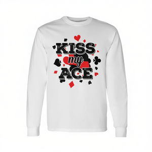 Camiseta de manga larga Kiss My Ace Poker, ropa informal unisex para adultos - Product Image 2