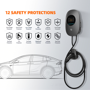 Nouvelle borne de recharge murale intelligente pour véhicules électriques <span class=keywords><strong>7kW</strong></span> 11kW 22kW Type 2 Câble 5M Station de recharge domestique AC Carte RFID pour connexion Wi-Fi - Product Image 3