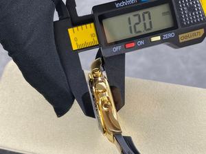 Reloj de Lujo para Hombre con Caja Dorada y Correa de Goma, Cierre Plegable, Movimiento de Cuarzo de 20 mm, Resistente al Agua 10 Bar, Envío Directo - Product Image 2