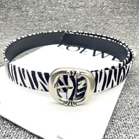 Sabuk Kulit PU Gaya Punk Motif Leopard WELLWIN untuk Wanita, Desainer Y2K, Gesper Logam Cantik, Lebar 35mm, Harga Grosir Murah