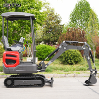 LIVRAISON GRATUITE Mini-excavatrice SDTW 1,2 tonne EPA, nouvelle excavatrice sur chenilles pour ferme, excavatrice Kubota, petite machine d'excavation